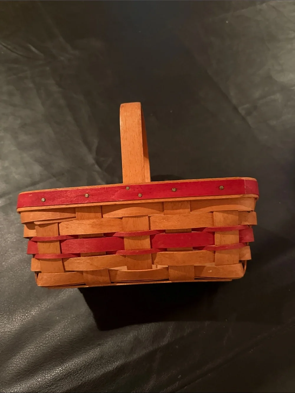 Longaberger Red and Natural Gingerbread Woven Basket